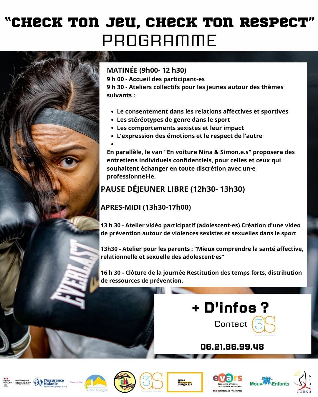 Prévention des violences sexistes dans le sport Mercredi 4 juin 2025 au Complexe Sportif de Calvi-Balagne Organisé par C3S