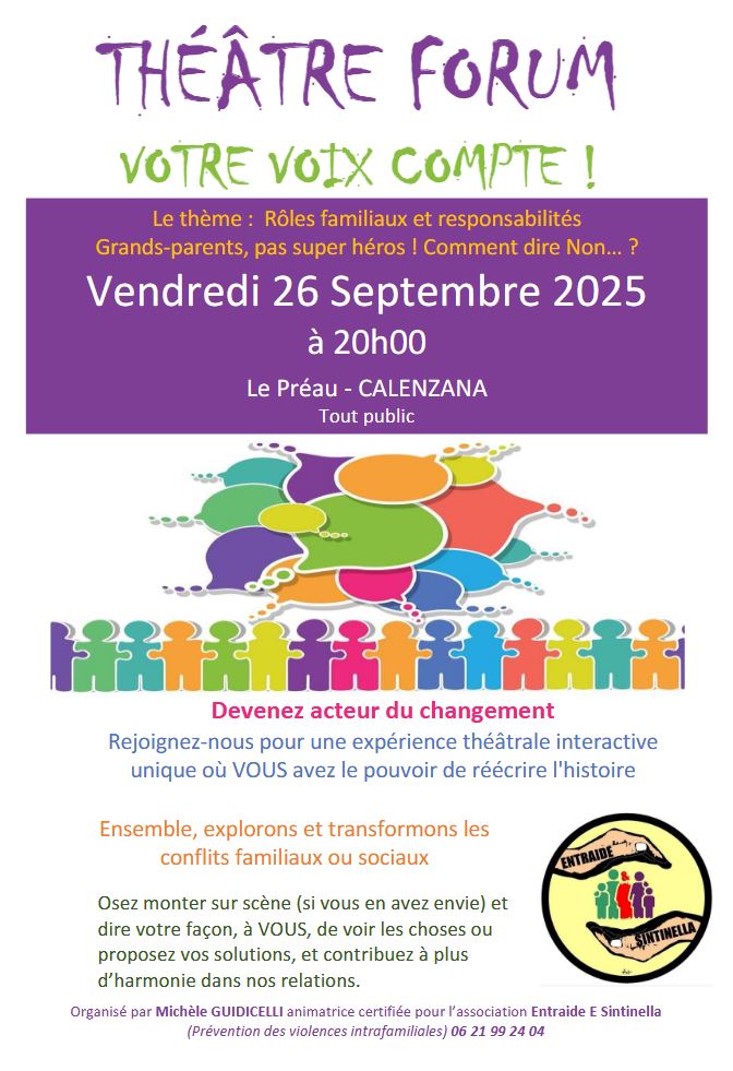 Affiche Théatre Forum Roles familiaux responsabilités